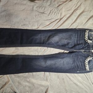 Miss Me Dark Blue Embellished Skinny Jeans